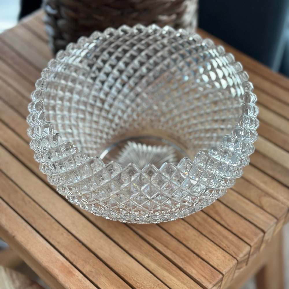 1920s westmorland english hobnail cupped nappy depression glass bowl